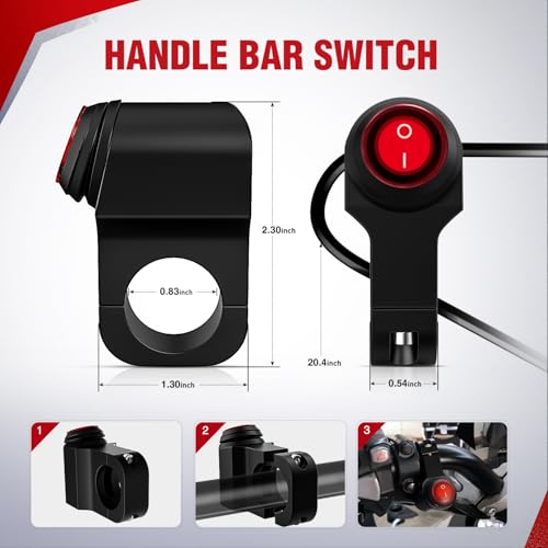 Waterproof Motorcycle Dual USB Charger – Voltmeter & On/Off Switch