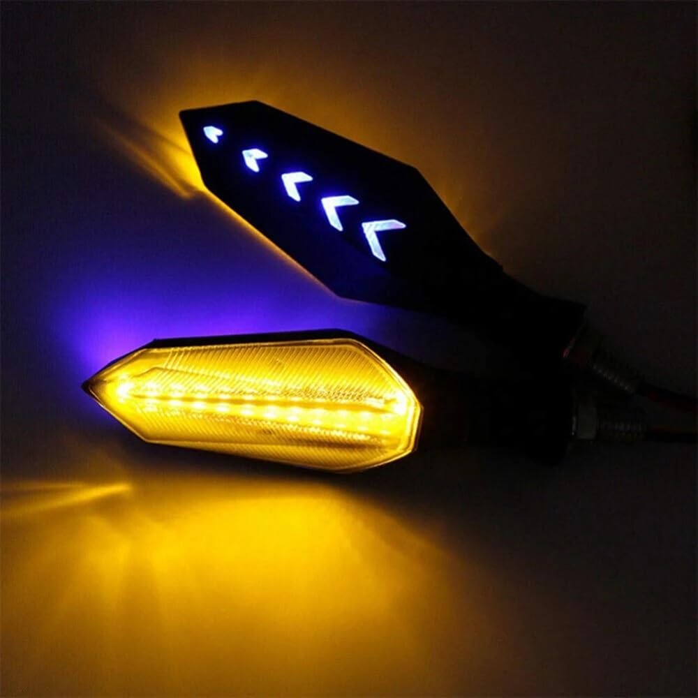 Universal Motorcycle Turn Signal Lights – 2Pcs Flowing LED
