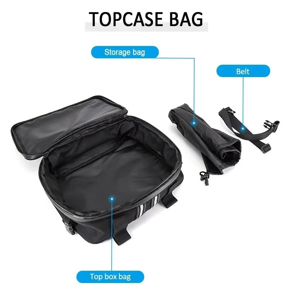 Waterproof Aluminum Motorcycle Top Box – 45L with Lock & Backrest