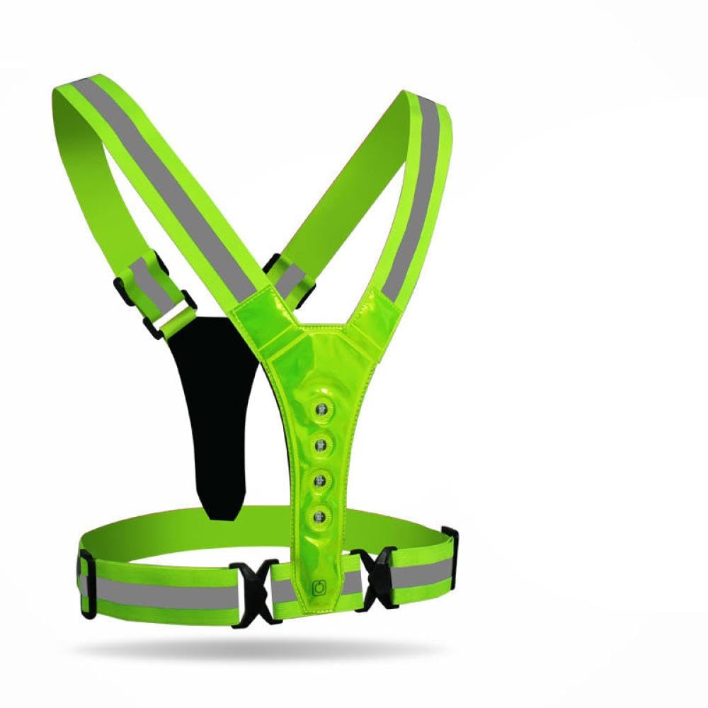 Reflective LED Cycling Vest – High-Visibility Night Safety Gear