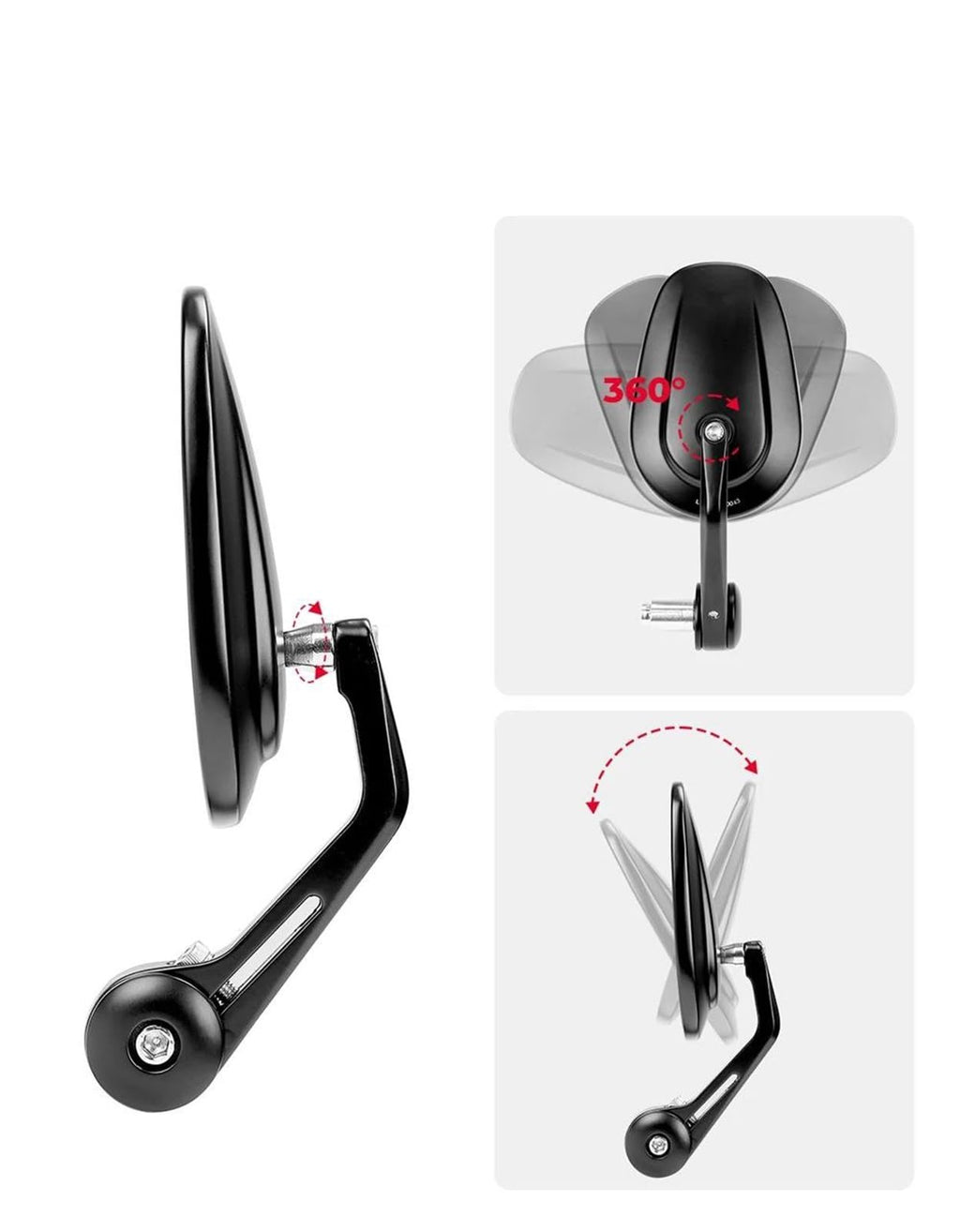 Motorcycle Bar End Mirrors – 22mm Handlebar Rearview Mirrors