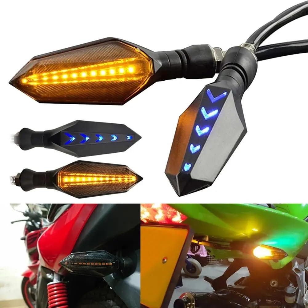 Universal Motorcycle Turn Signal Lights – 2Pcs Flowing LED