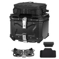 Waterproof Aluminum Motorcycle Top Box – 45L with Lock & Backrest