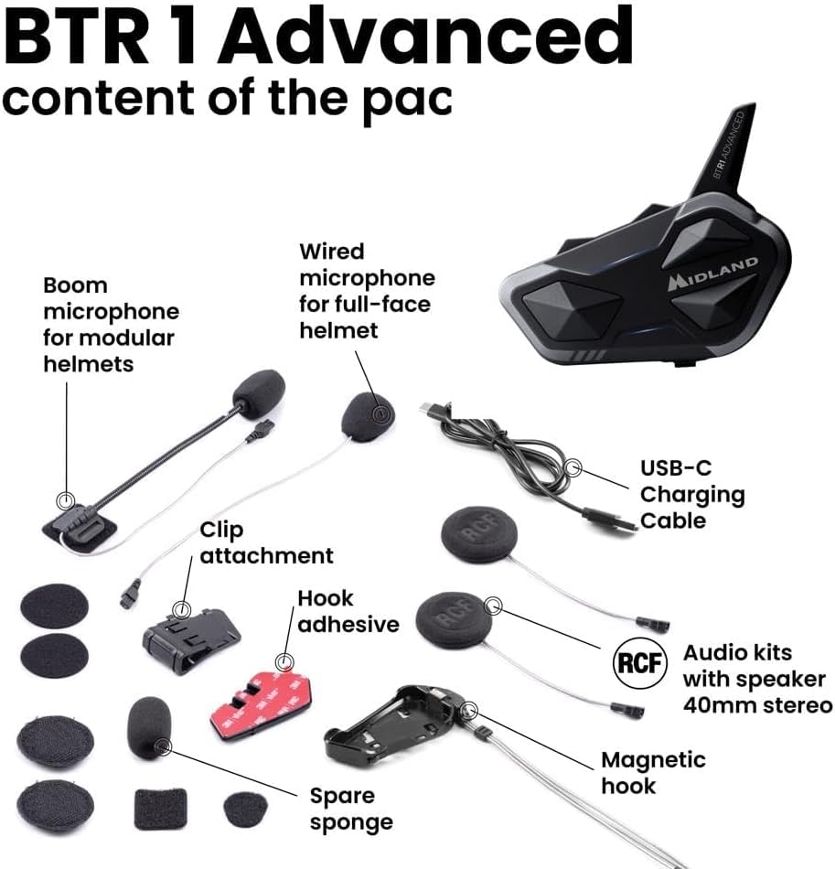 4-Rider Motorcycle Bluetooth Headset – Intercom & HD Audio