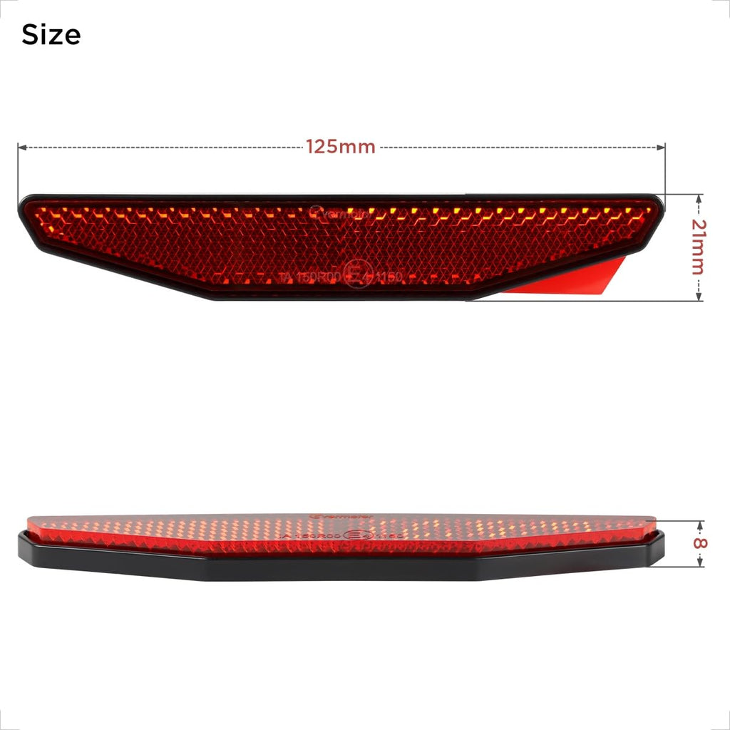 evermotor Motorcycle Reflector Red, Rear Reflectors Sticker Adhesive