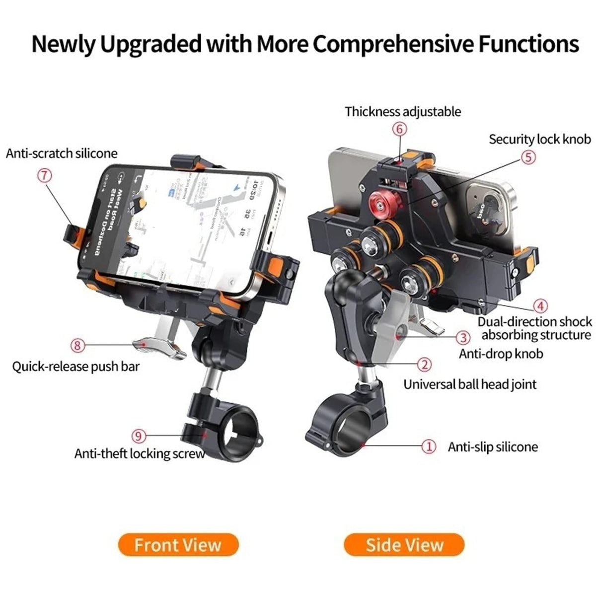 Universal Motorcycle Phone Holder – Handlebar Mount