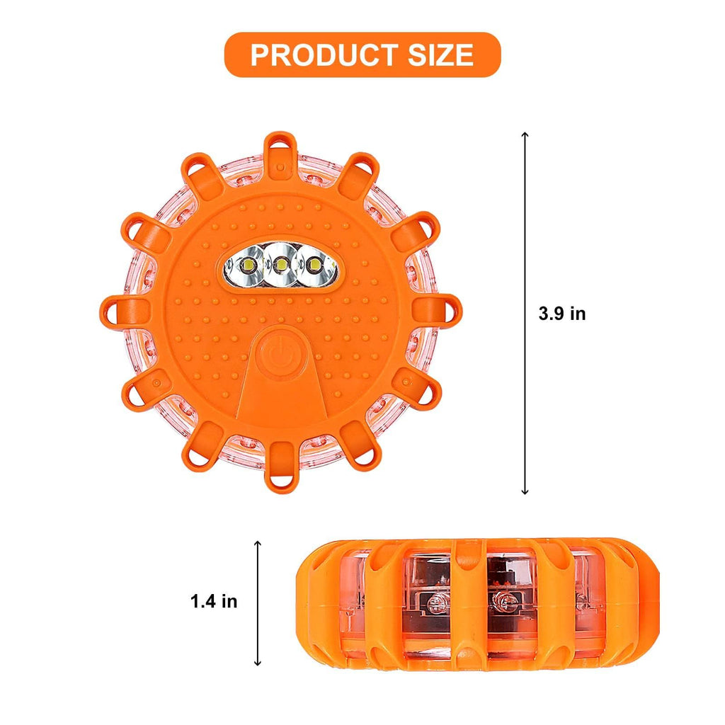 LED Roadside Safety Flares – 9 Flash Modes, Magnetic Base