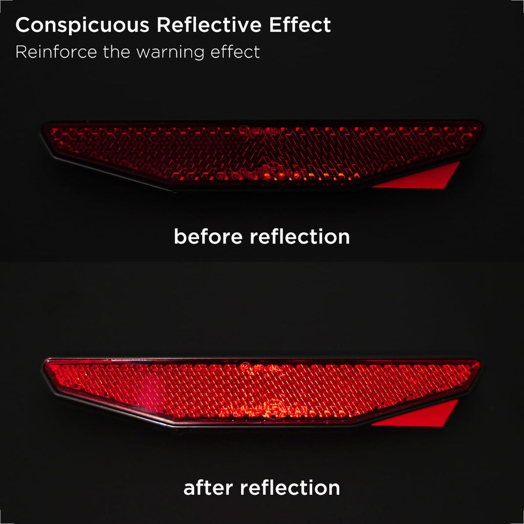 evermotor Motorcycle Reflector Red, Rear Reflectors Sticker Adhesive
