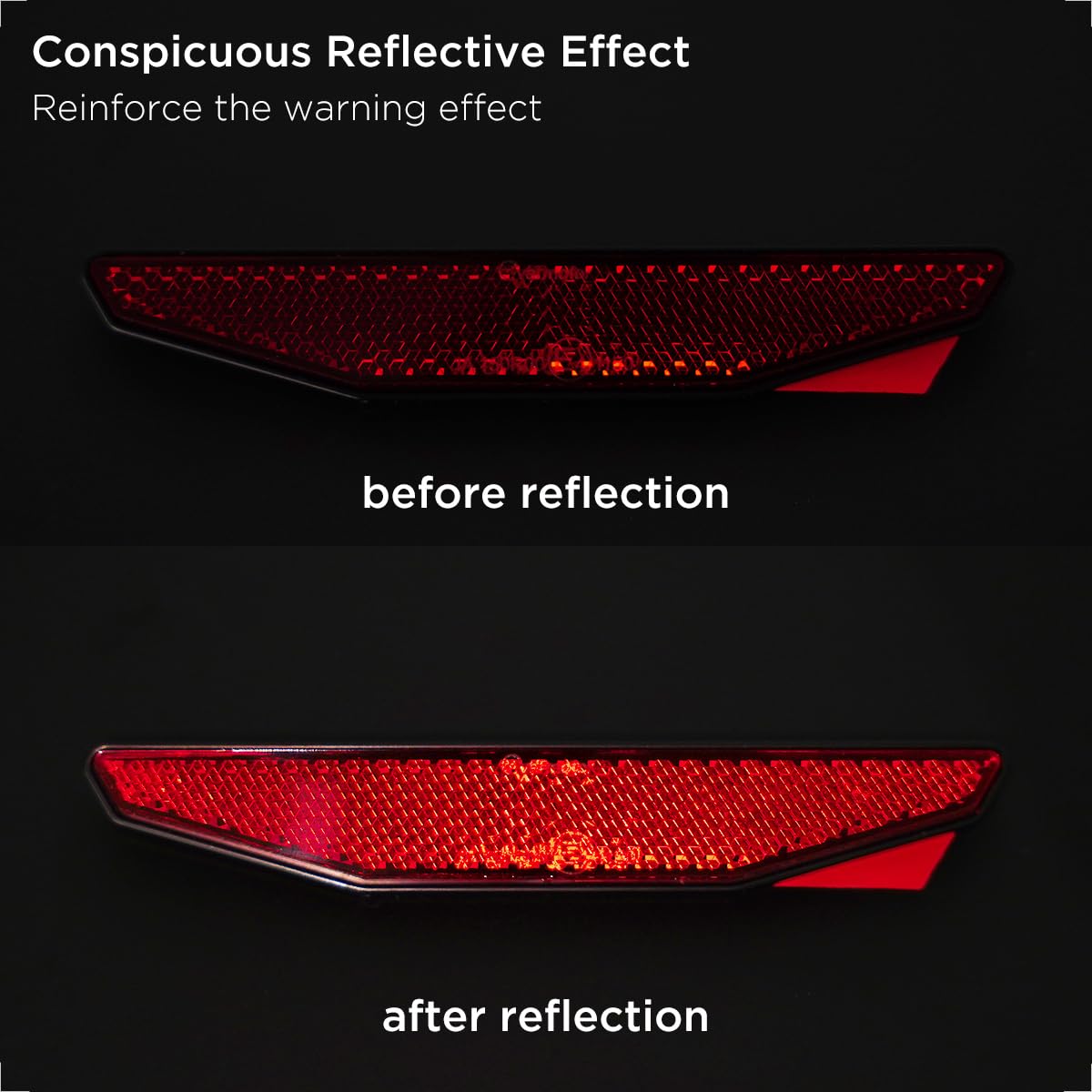 evermotor Motorcycle Reflector Red, Rear Reflectors Sticker Adhesive