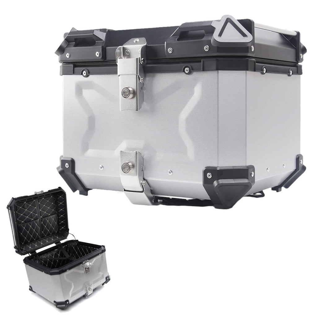 Waterproof Motorcycle Top Box – 65L Rear Storage Case with Lock