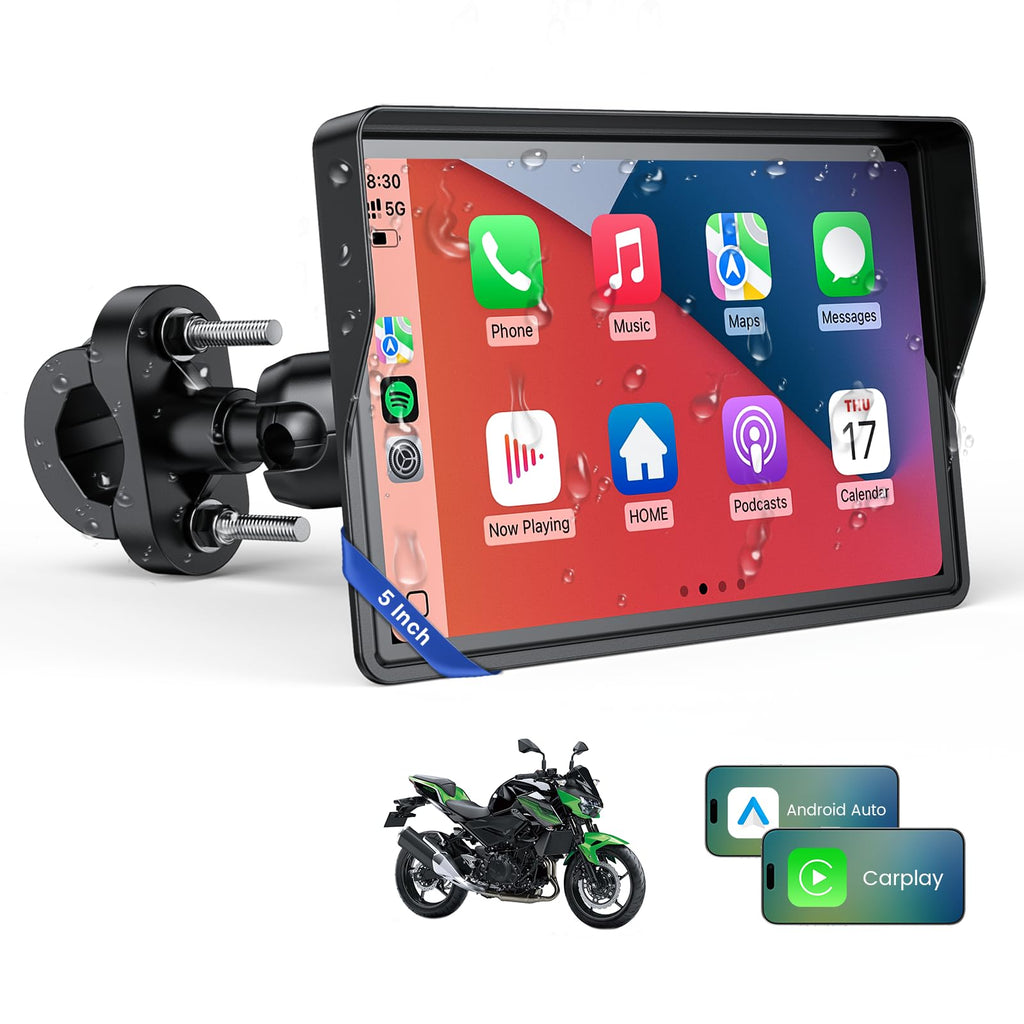 WonVon Motorcycle GPS CarPlay Waterproof Touch Display