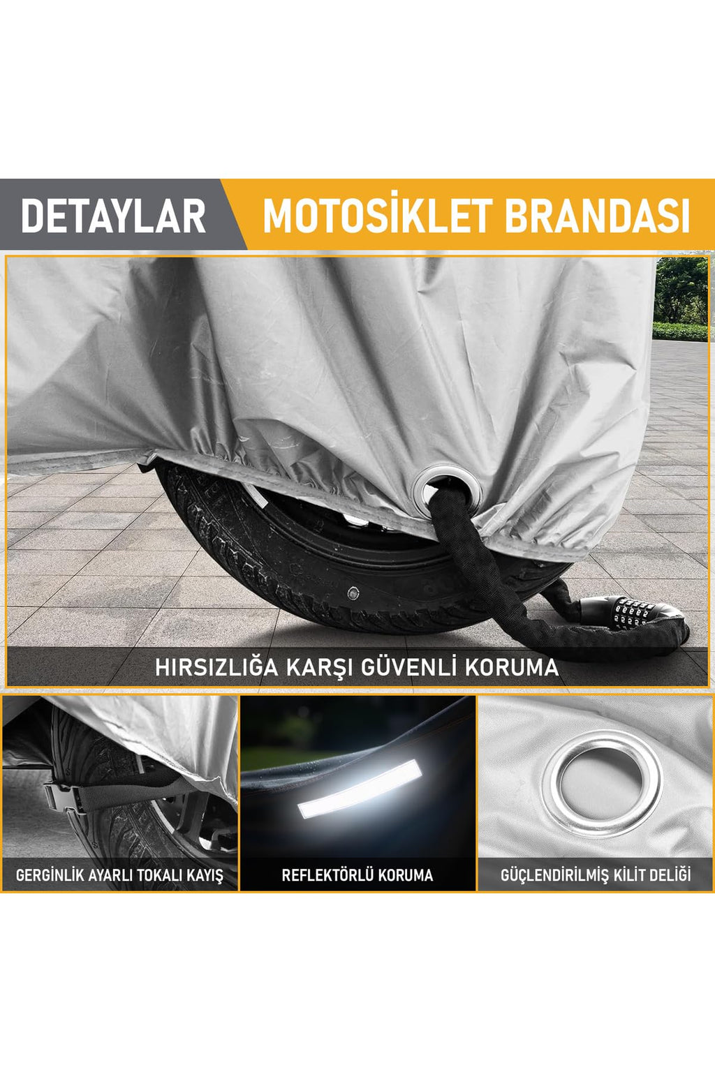 Heavy-Duty Motorcycle Cover – Water-Resistant with Reflective Strips