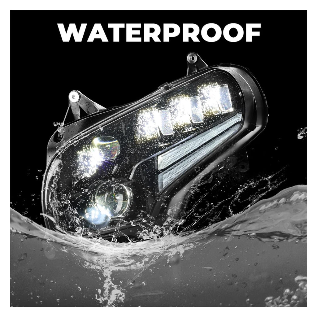 Motorcycle LED Headlight Assembly – DRL High & Low Beam