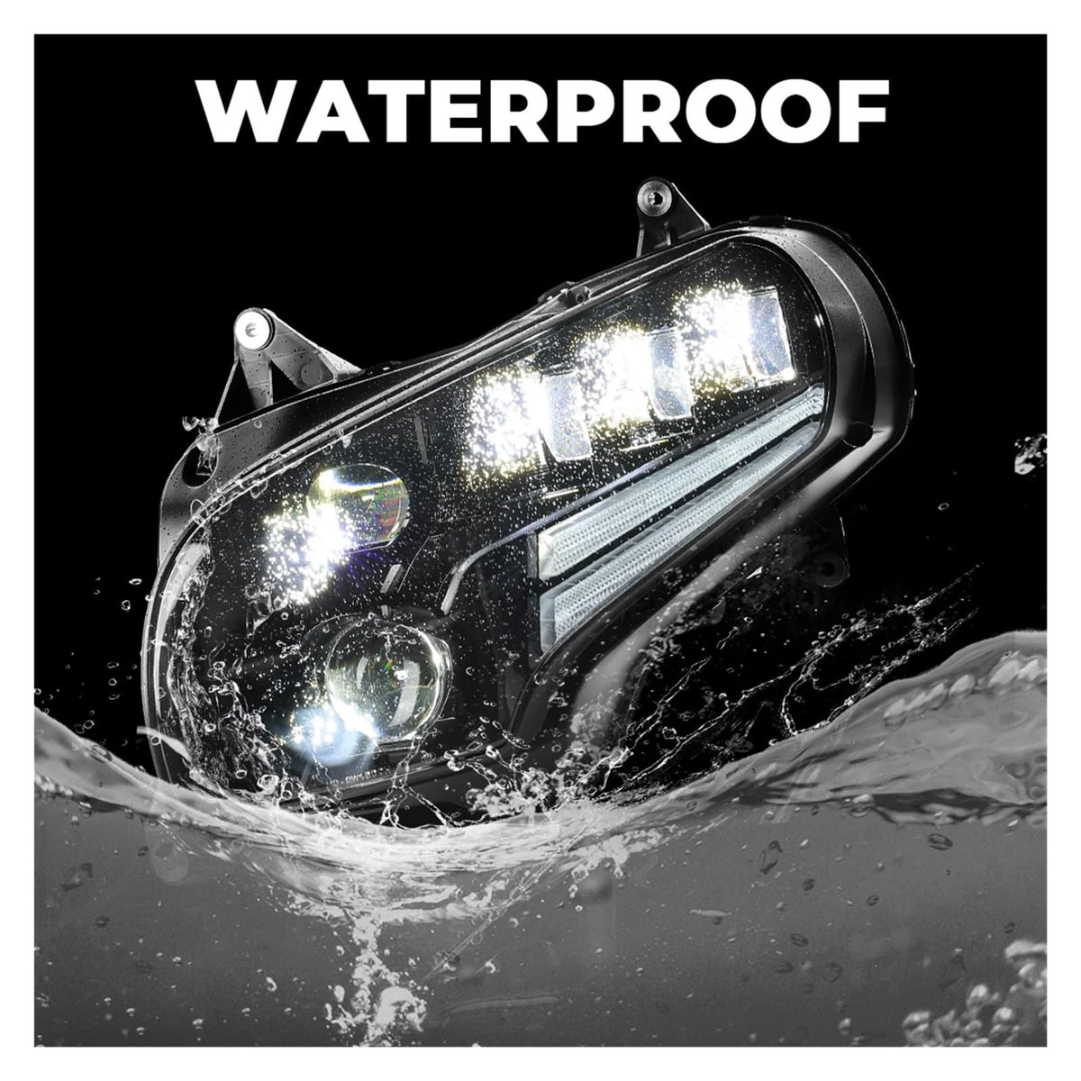 Motorcycle LED Headlight Assembly – DRL High & Low Beam