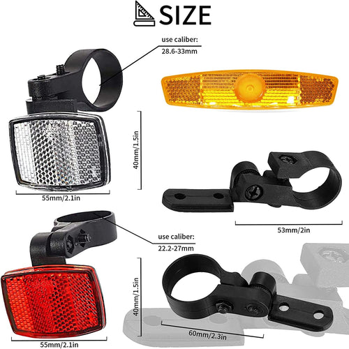 6-Piece Bicycle Reflector Kit – Front, Rear & Wheel Safety Reflectors
