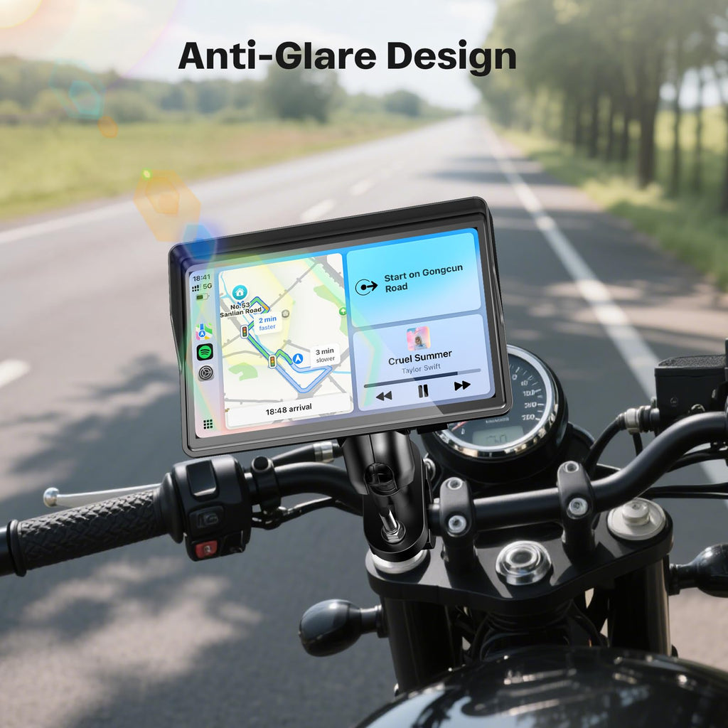 WonVon Motorcycle GPS CarPlay Waterproof Touch Display