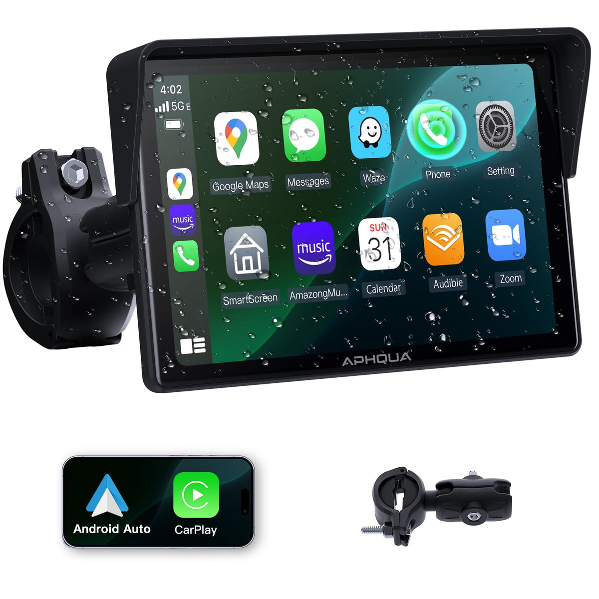 Motorcycle GPS Navigation Display – CarPlay & Android Auto