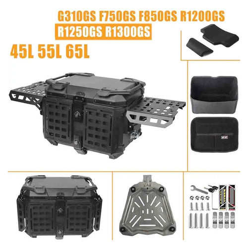 Aluminum Motorcycle Rear Top Box – Helmet & Luggage Storage