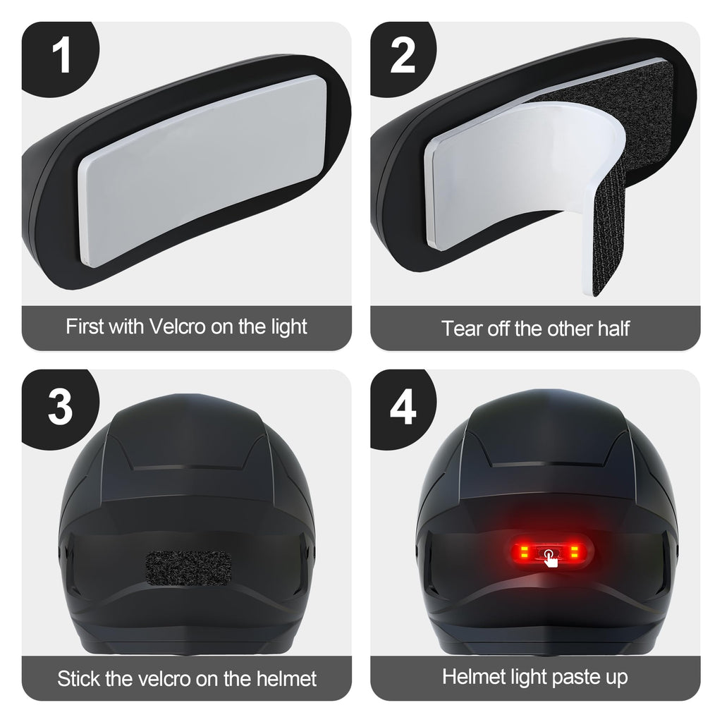 Rechargeable LED Helmet Tail Light – Waterproof Safety Warning Light