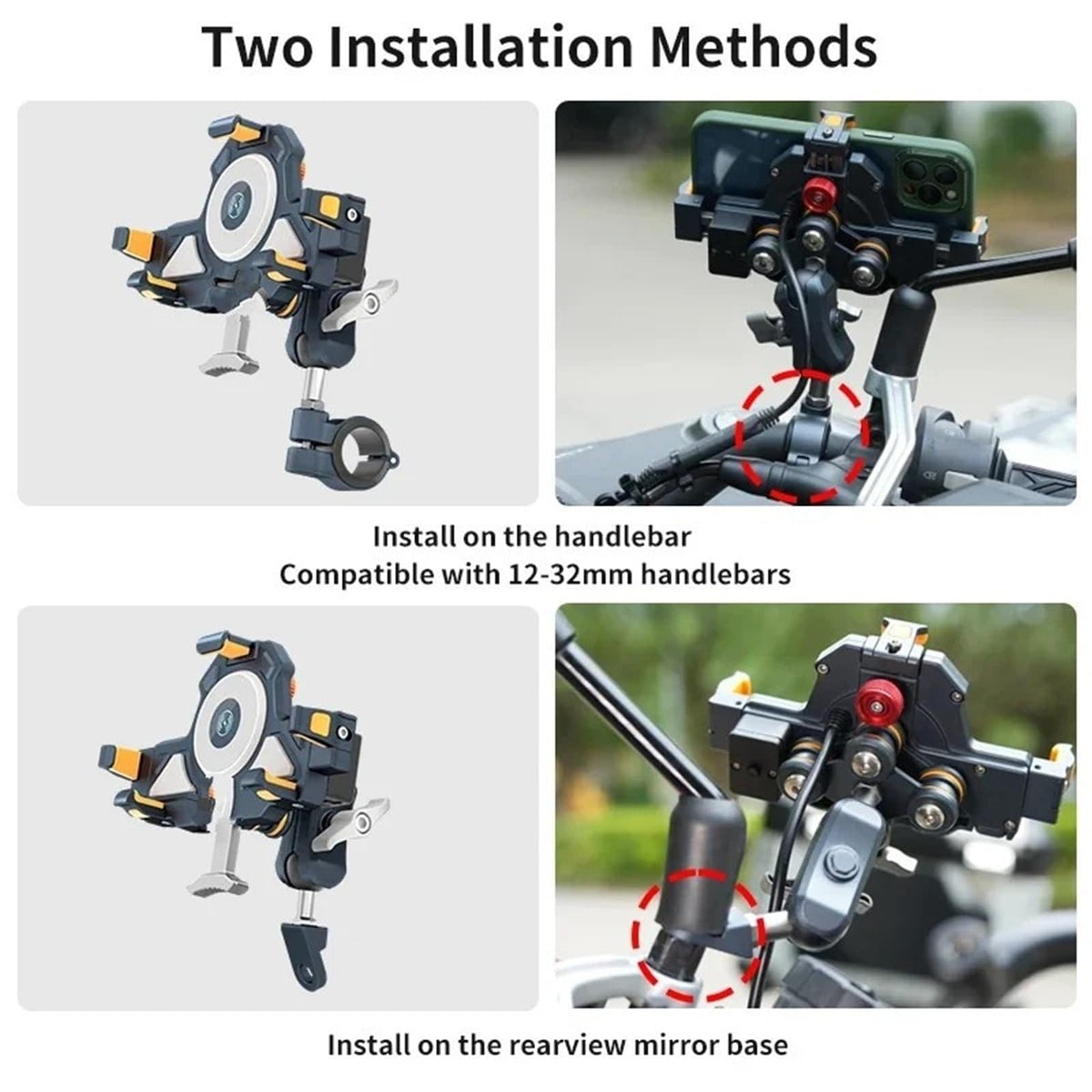 Universal Motorcycle Phone Holder – Handlebar Mount