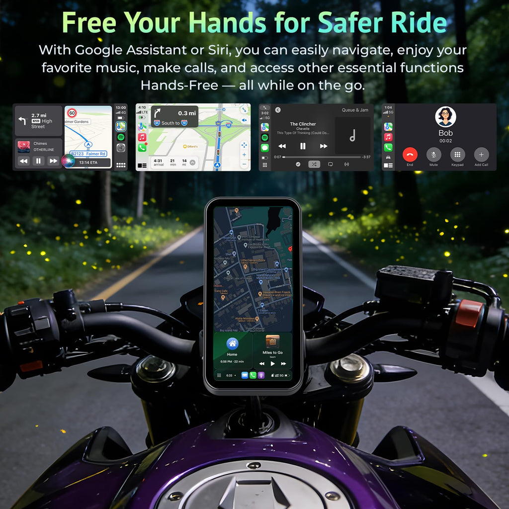 Aphqua 6.25" Motorcycle CarPlay Screen with Real-time TPMS, IP67 Waterproof