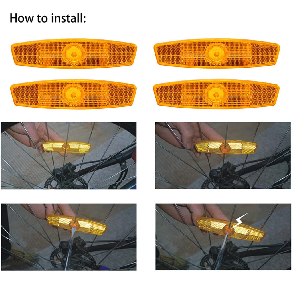 6-Piece Bicycle Reflector Kit – Front, Rear & Wheel Safety Reflectors