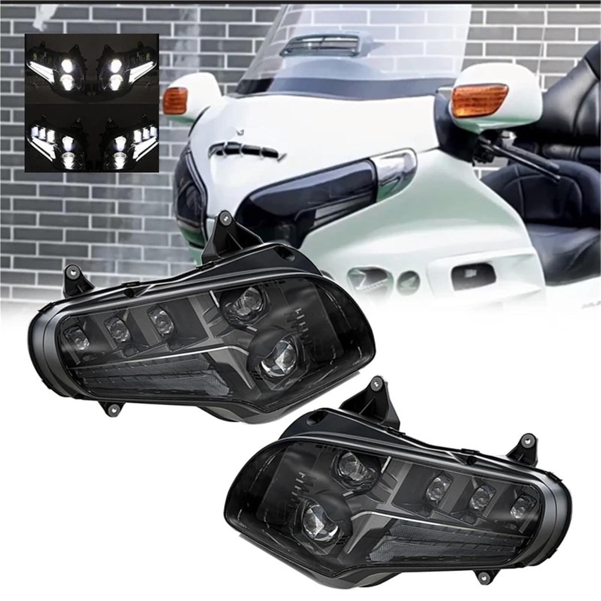 LED Motorcycle Headlight Goldwing GL 1800 120W Moto Light Headlights