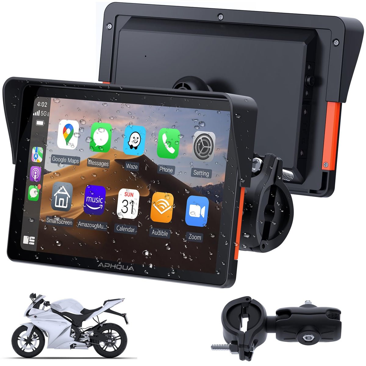 Motorcycle GPS Navigation Display – CarPlay & Android Auto