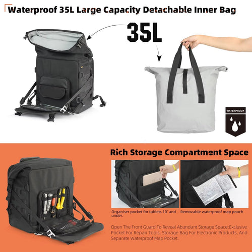 35L Waterproof Motorcycle Saddlebags – Universal 2-Piece Set