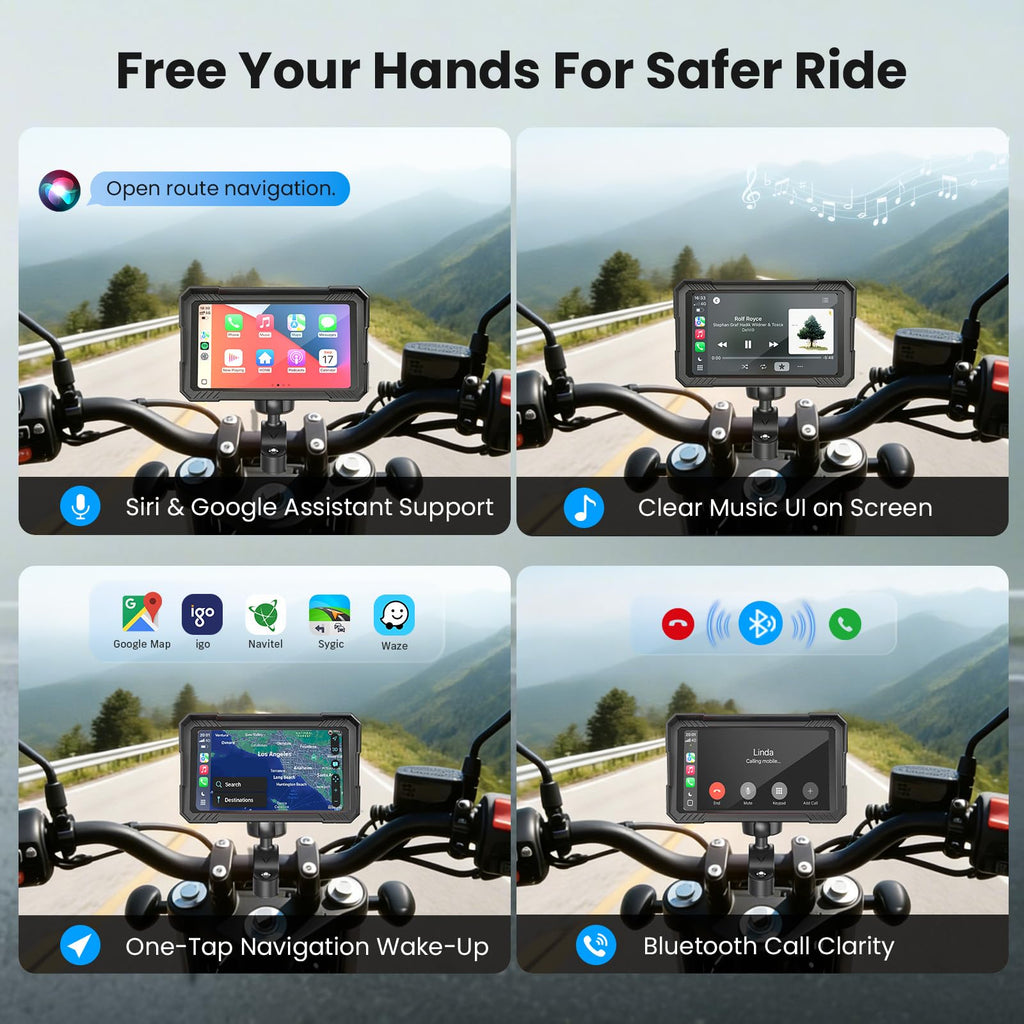 Motorcycle GPS Navigation System – CarPlay & Android Auto