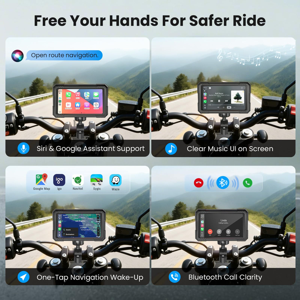 Motorcycle GPS Navigation System – CarPlay & Android Auto