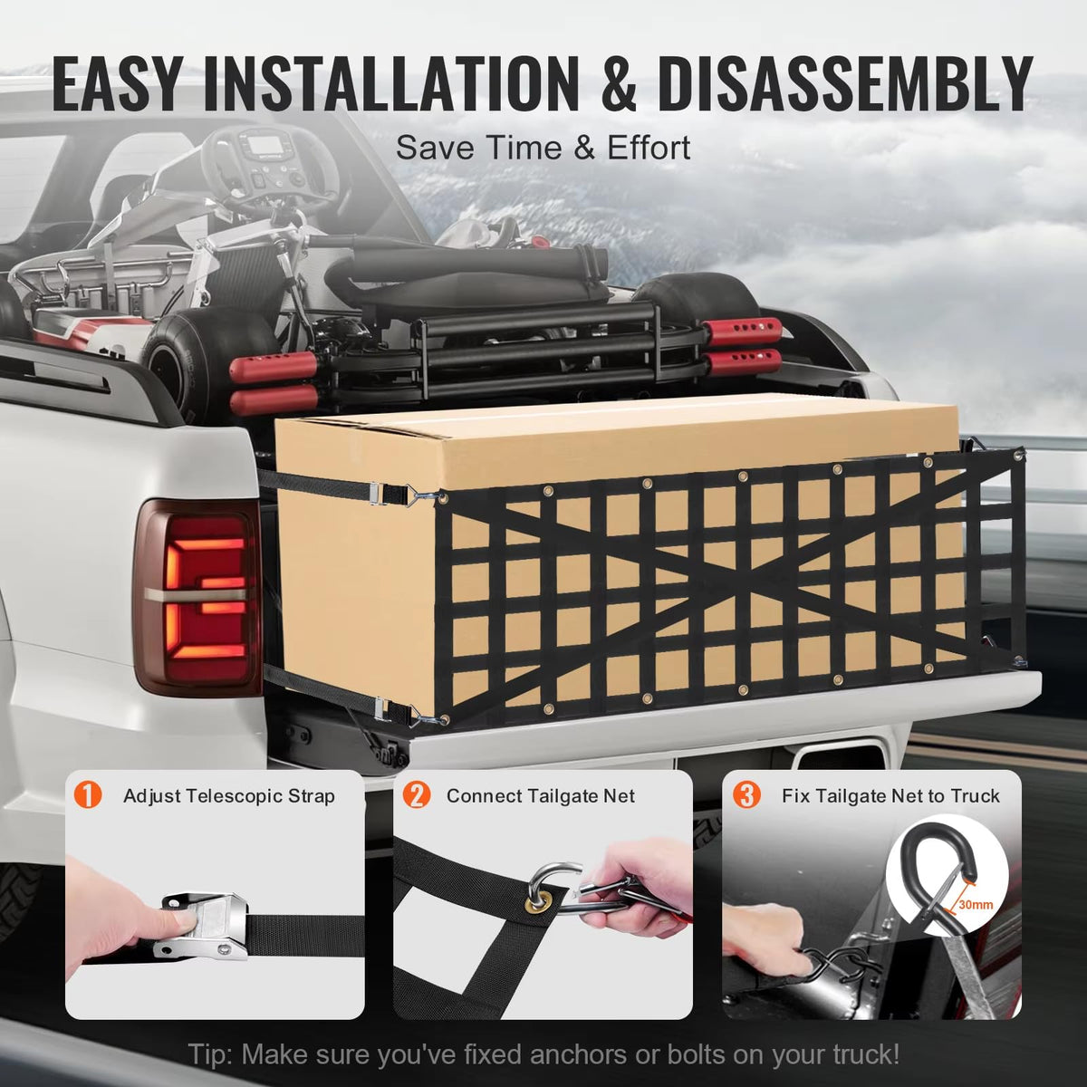 Car Duty Tailgate Net for Ford F250