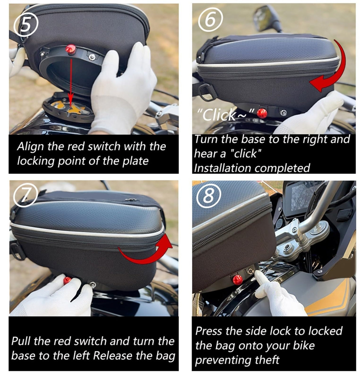 Motorcycle Tank Bag – Lockable Travel Luggage for 703F