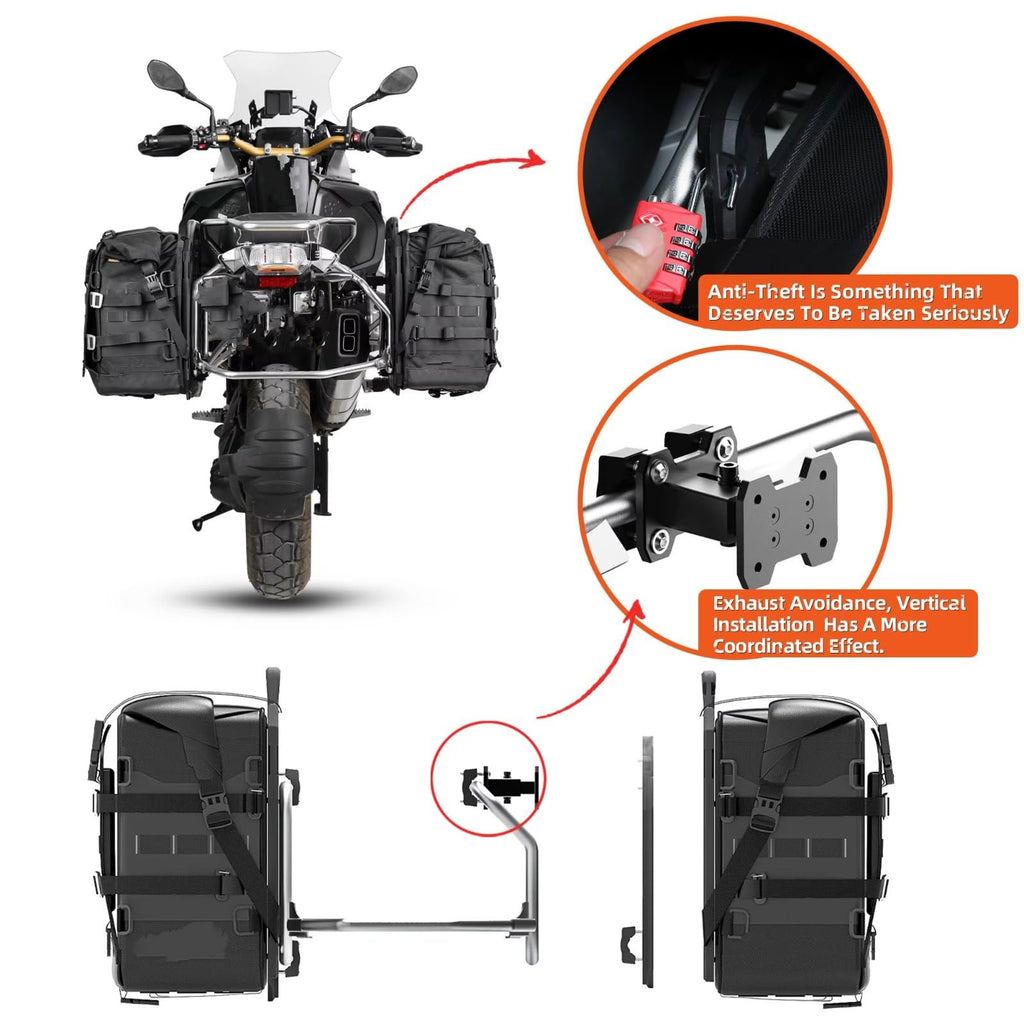 35L Waterproof Motorcycle Saddlebags – Universal 2-Piece Set