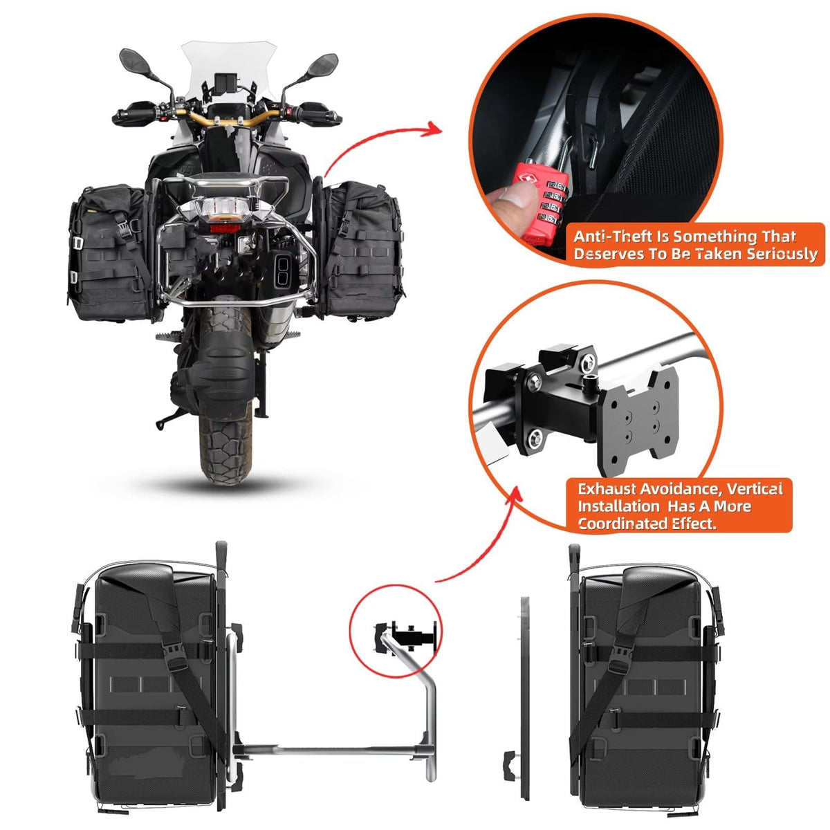 35L Waterproof Motorcycle Saddlebags – Universal 2-Piece Set