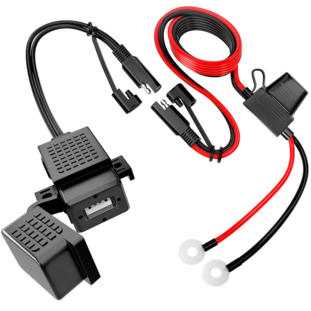 Waterproof Motorcycle Dual USB Charger – Voltmeter & On/Off Switch