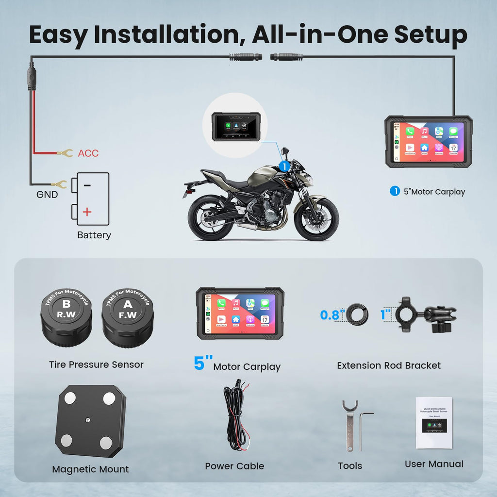 Motorcycle GPS Navigation System – CarPlay & Android Auto