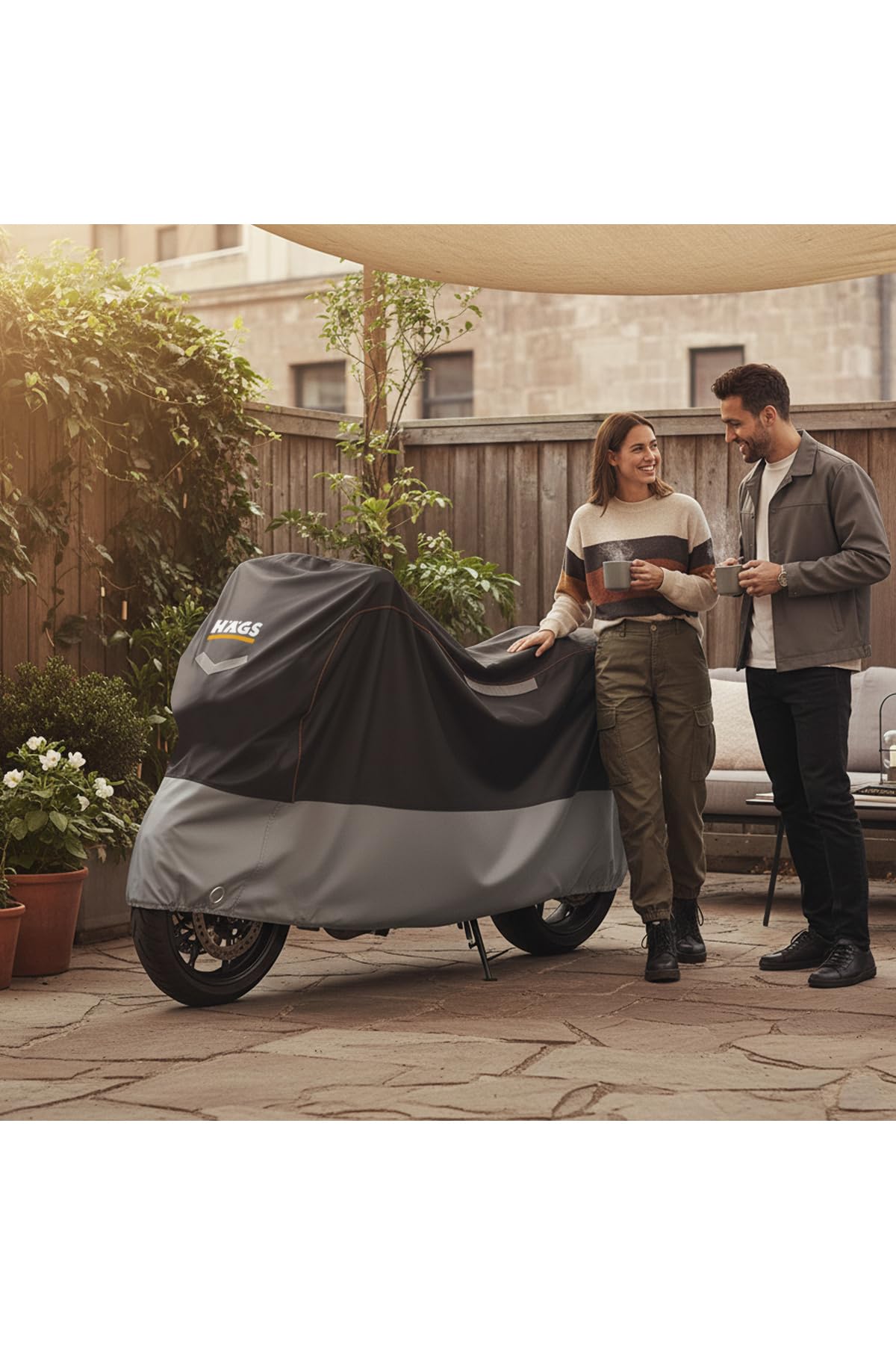 Heavy-Duty Motorcycle Cover – Water-Resistant with Reflective Strips