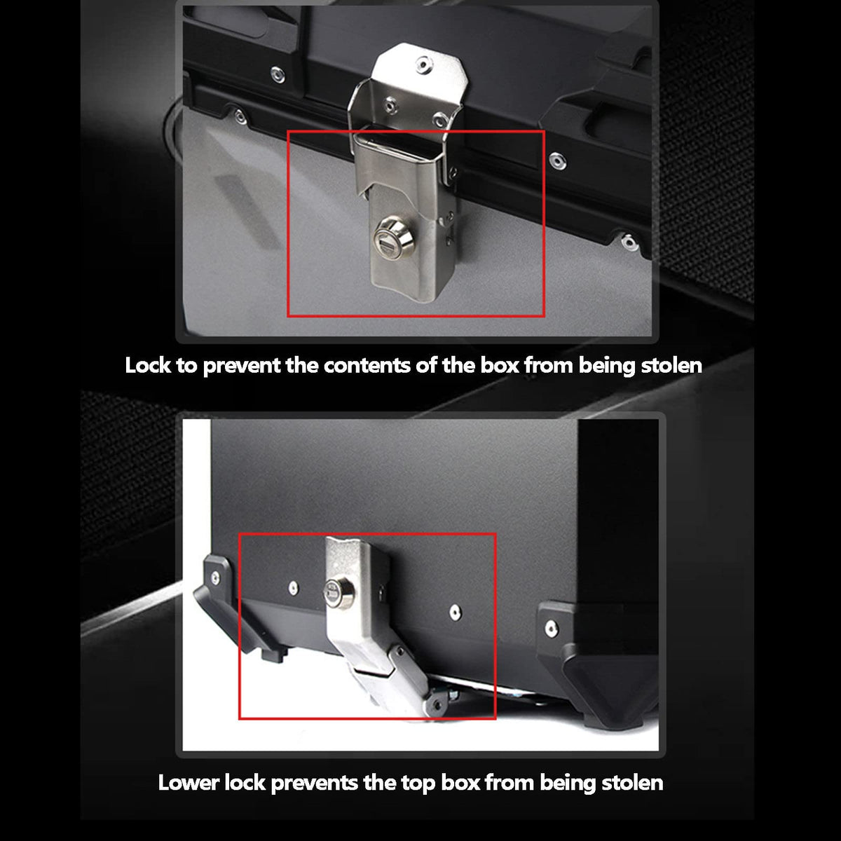 Waterproof Motorcycle Top Box – 65L Rear Storage Case with Lock