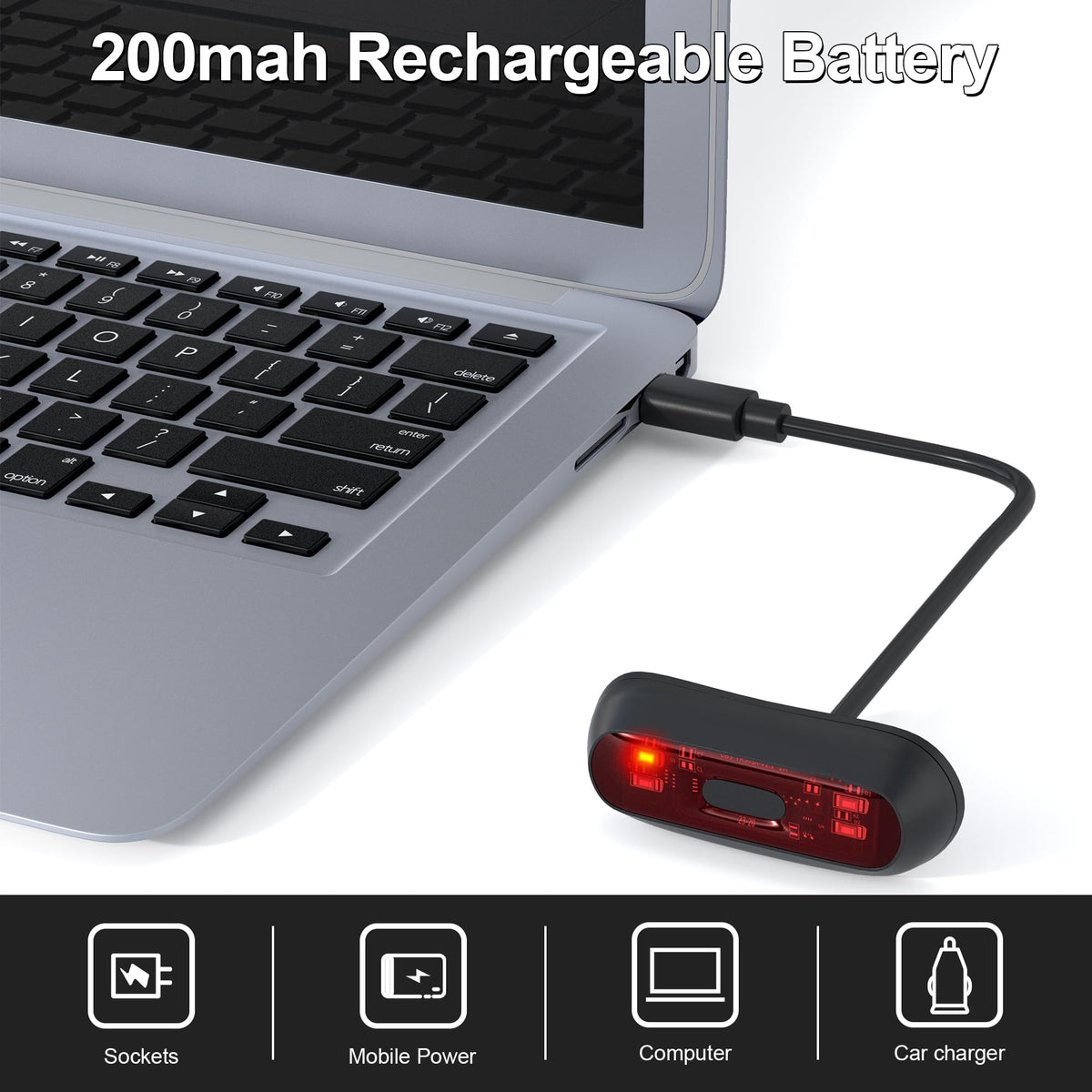 Rechargeable LED Helmet Tail Light – Waterproof Safety Warning Light
