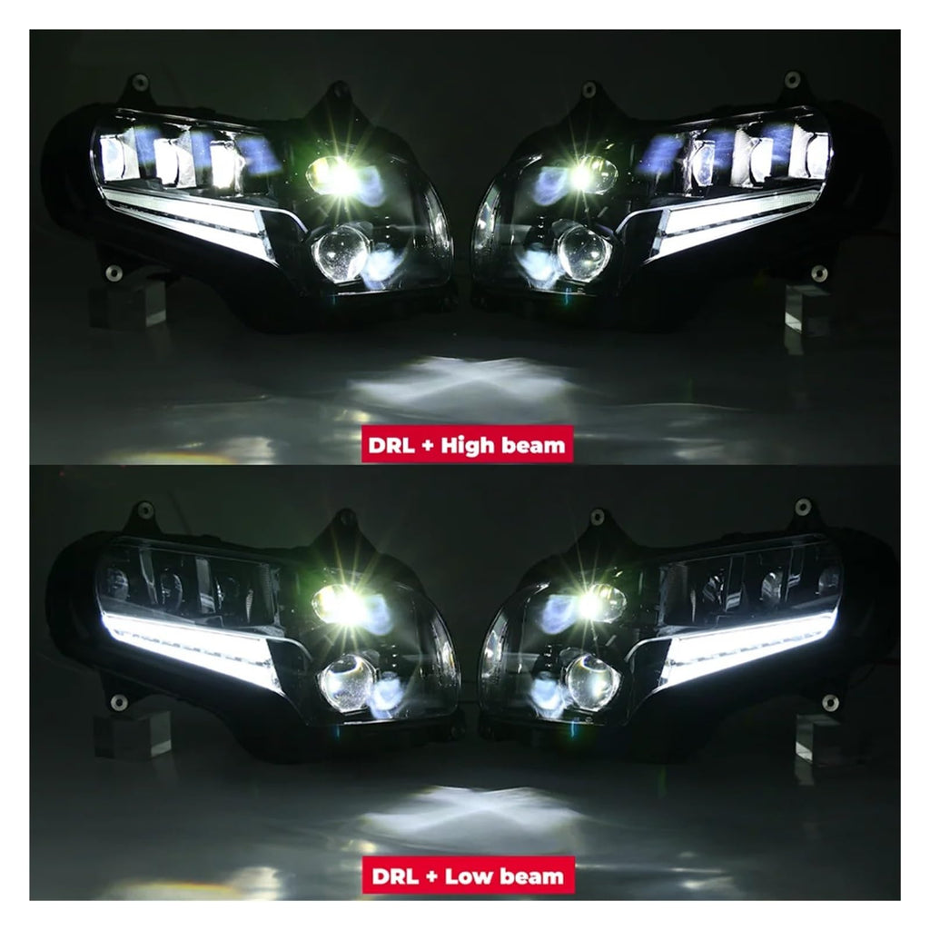 Motorcycle LED Headlight Assembly – DRL High & Low Beam
