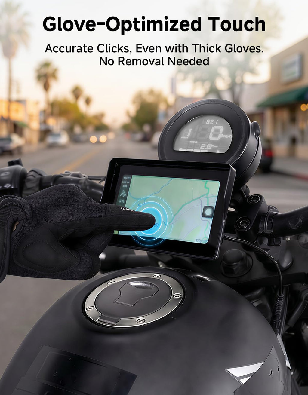 Motorcycle GPS Navigation Display – Wireless CarPlay & Android Auto