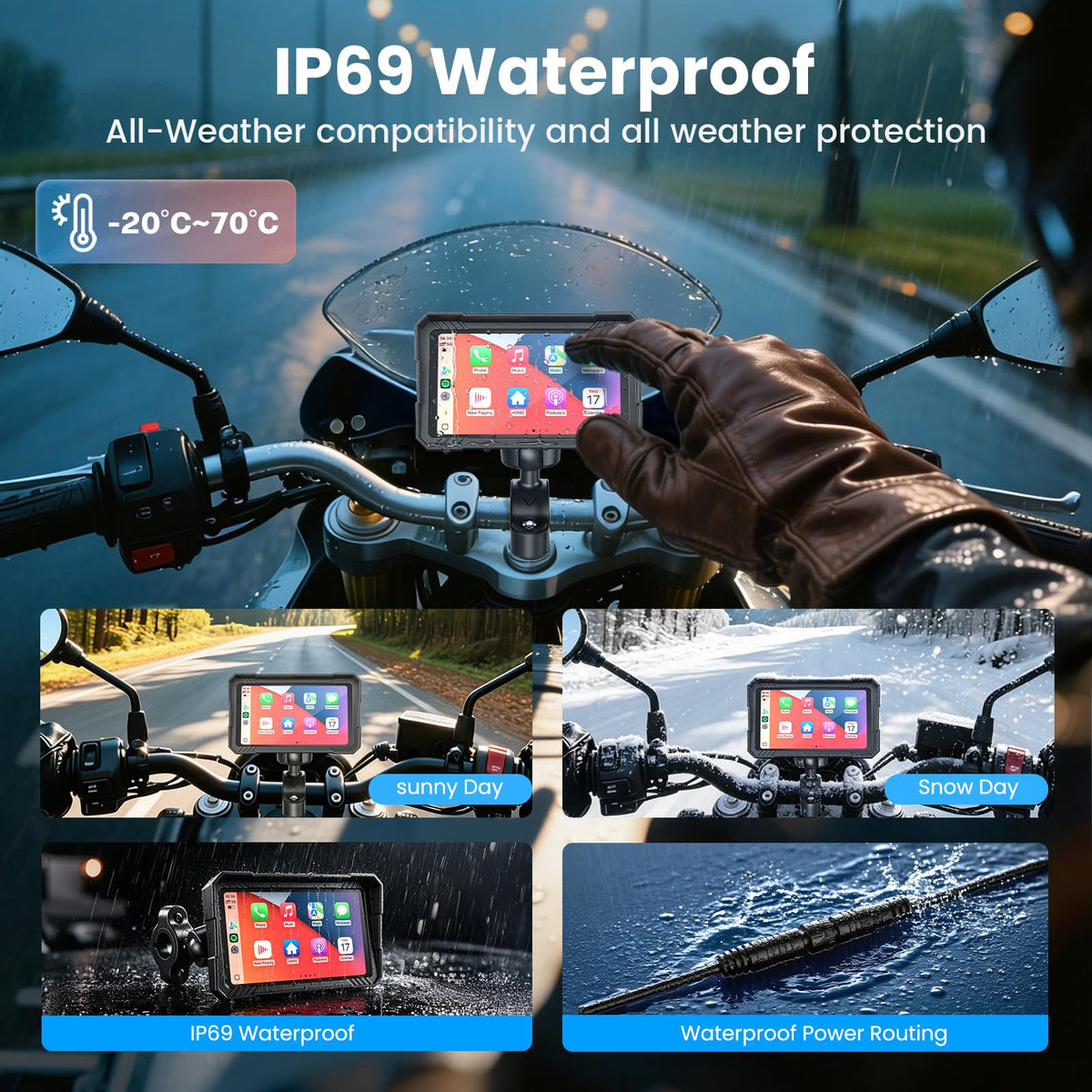 Motorcycle GPS Navigation System – CarPlay & Android Auto