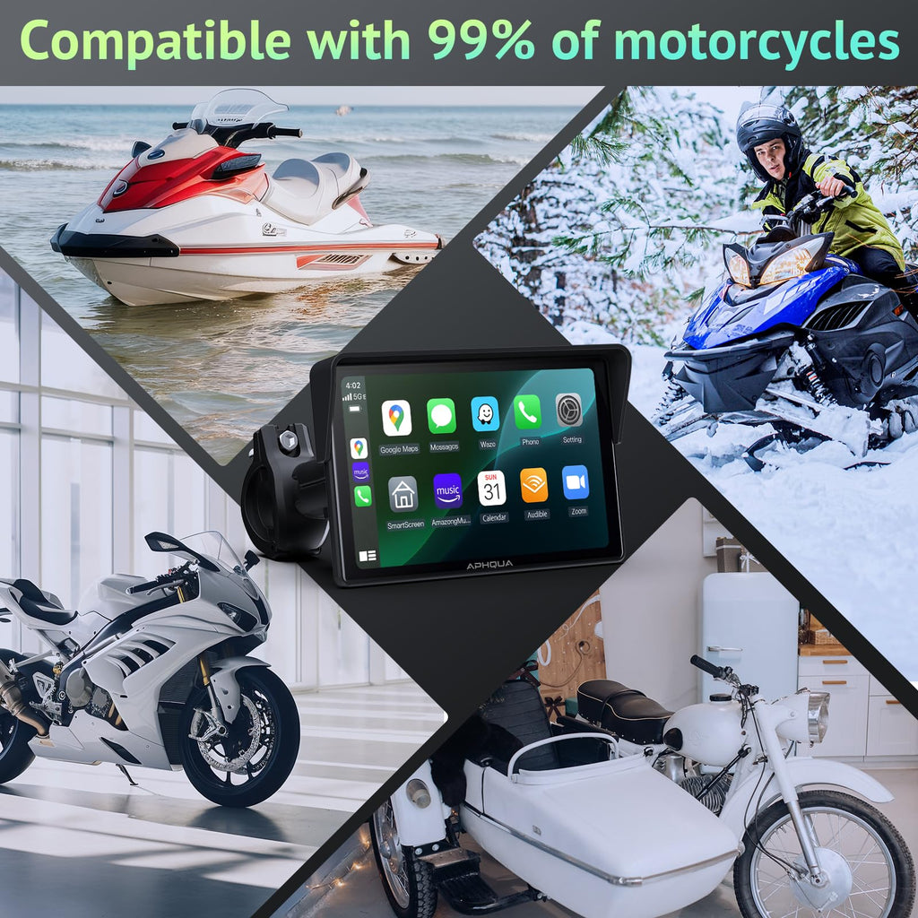 Motorcycle GPS Navigation Display – CarPlay & Android Auto