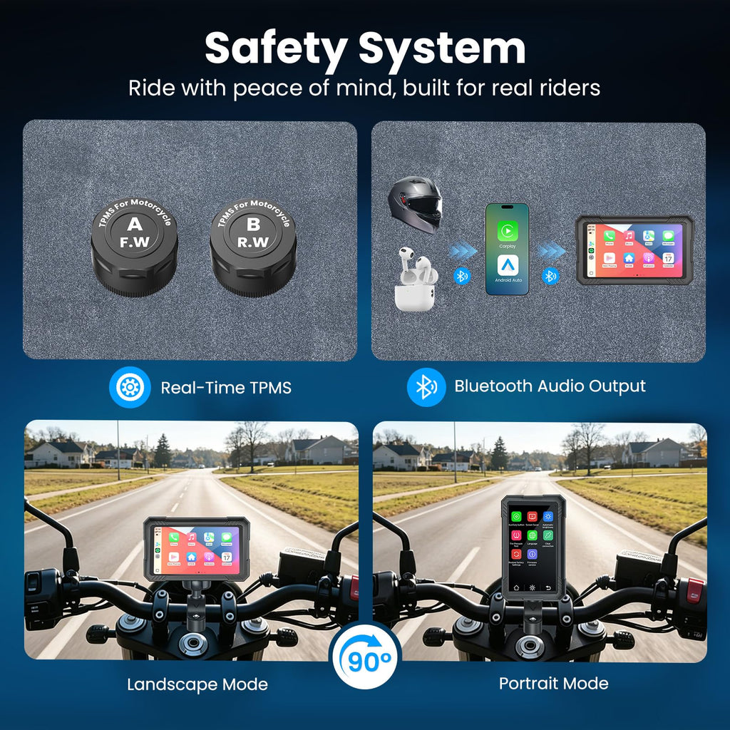 Motorcycle GPS Navigation System – CarPlay & Android Auto